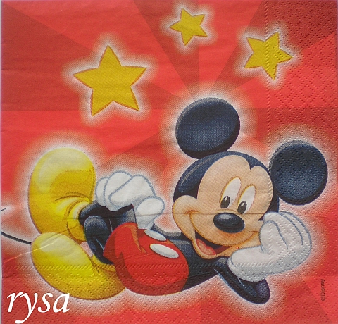Mickey a červené pozadí.jpg